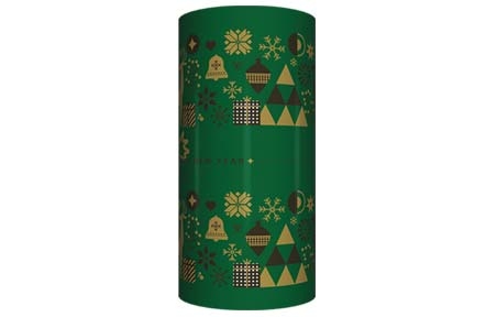 Новогодний тубус "Праздничный орнамент (зеленый)" (440 грамм) - 19543