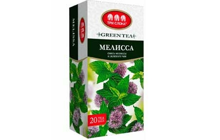 "Мелисса" смесь зеленого чая с мелиссой (20 пак), ТРИ СЛОНА - 19368