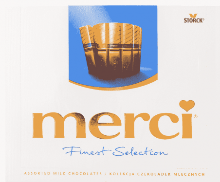Набор шоколадных конфет MERCI (мерси) ассорти из молочного шоколада (синие), 250г - 19702