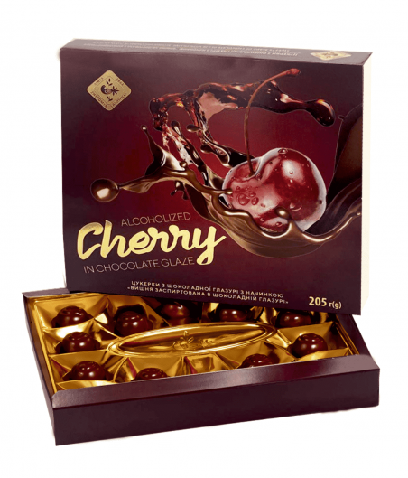Вишня заспиртована в шоколадній глазурі (205 г), Житомирські ласощі - 19806
