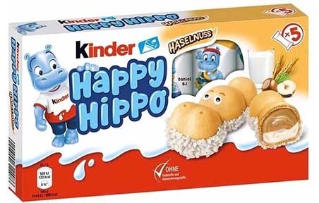 Батончик шоколадный Киндер Kinder Happy Hippo Haselnuss (20,7г/10 шт/ящ) - 19581