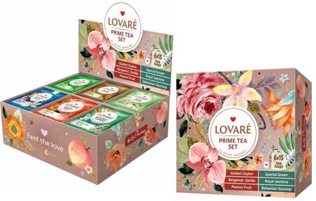 Набір LOVARE Чай асорті «PRIME TEA SET» 90 пакетиків в індивідуальних конвертах - 19386