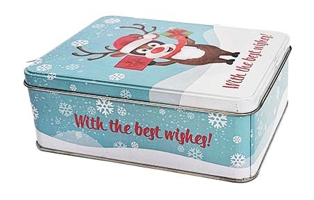 Новогодний железный сундучок "With the best wishes!" (350 грамм) - 19537