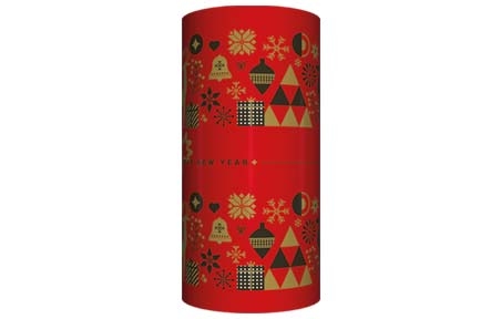 Новогодний тубус "Праздничный орнамент (красный)" (440 грамм) - 19544