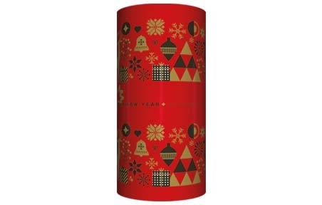 Новогодний тубус "Праздничный орнамент (красный)" (370 грамм) - 19544