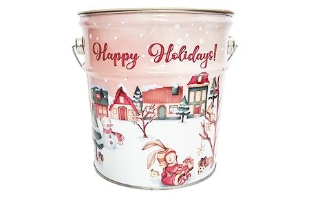 Новогоднее железное ведерко "Happy holidays" (550 грамм) - 19534