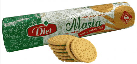 Печенье затяжное Мария с фруктозой, (240г/35 шт(ящ), Житомирские сладости - 19828